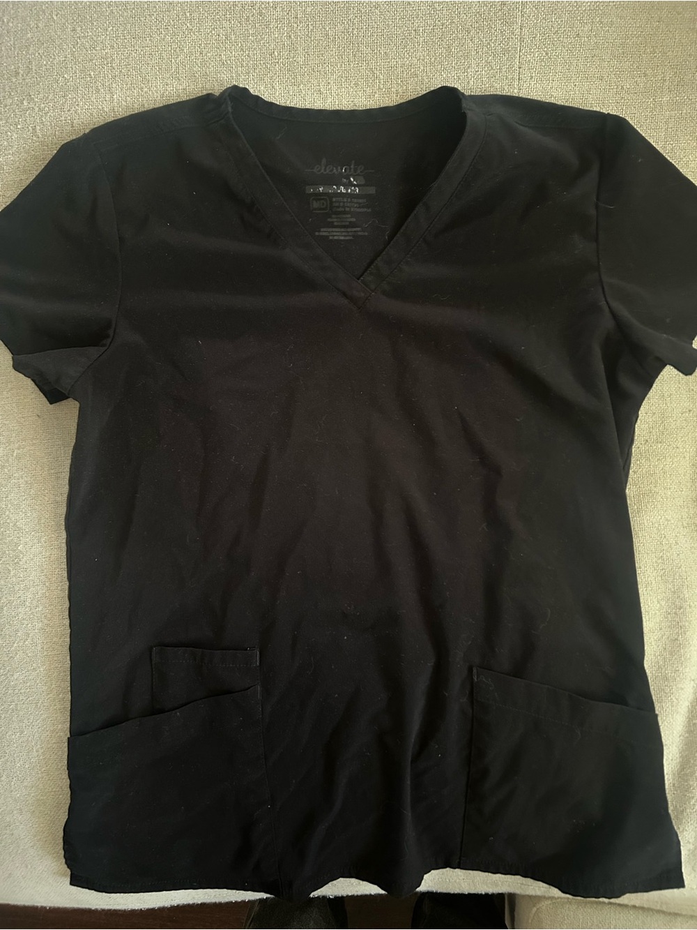 Elevate Women’s V-Neck Black Scrub Top